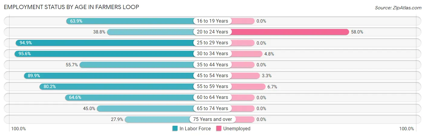 Employment Status by Age in Farmers Loop