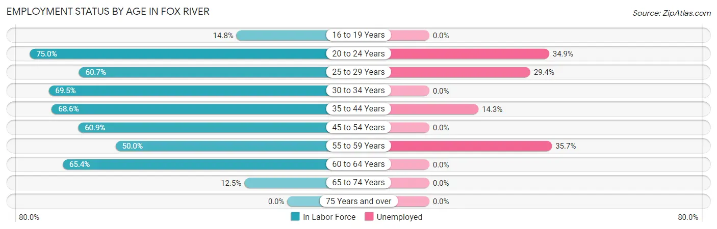 Employment Status by Age in Fox River