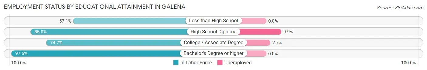 Employment Status by Educational Attainment in Galena