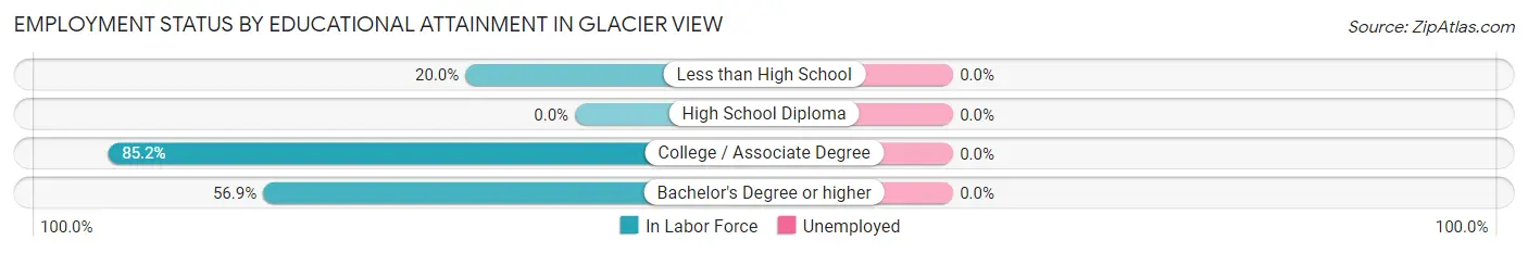 Employment Status by Educational Attainment in Glacier View