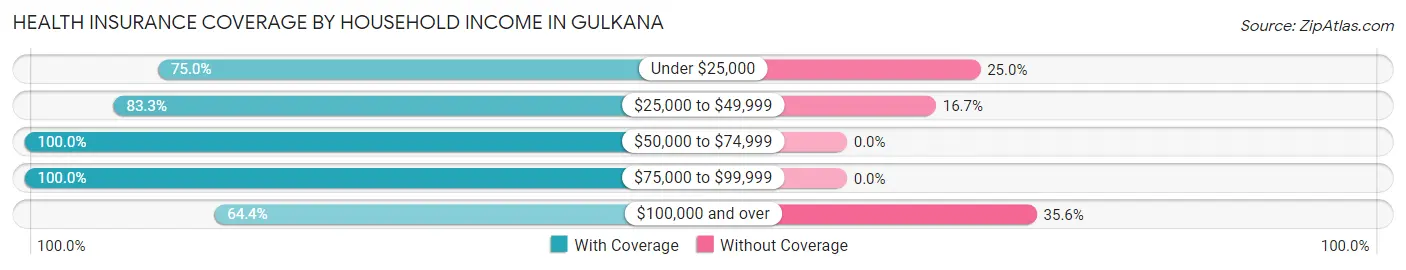 Health Insurance Coverage by Household Income in Gulkana