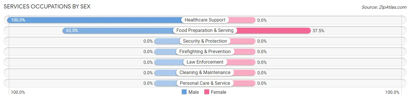 Services Occupations by Sex in Gulkana