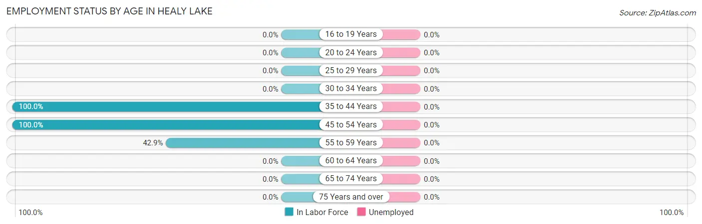 Employment Status by Age in Healy Lake
