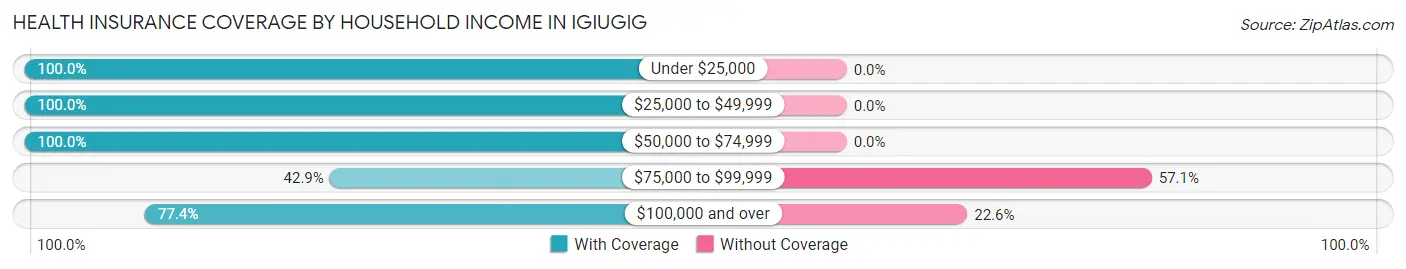Health Insurance Coverage by Household Income in Igiugig