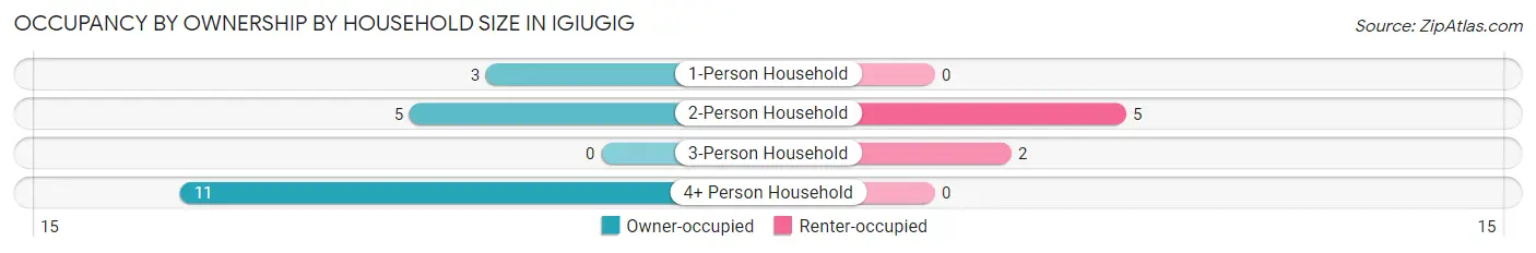 Occupancy by Ownership by Household Size in Igiugig