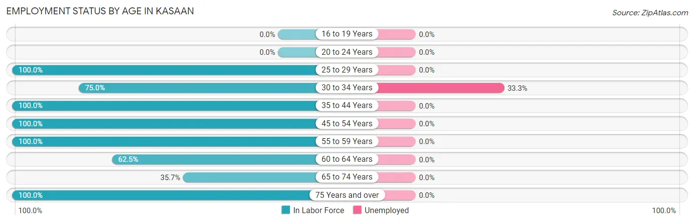 Employment Status by Age in Kasaan