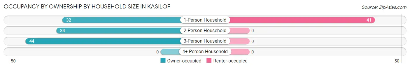 Occupancy by Ownership by Household Size in Kasilof