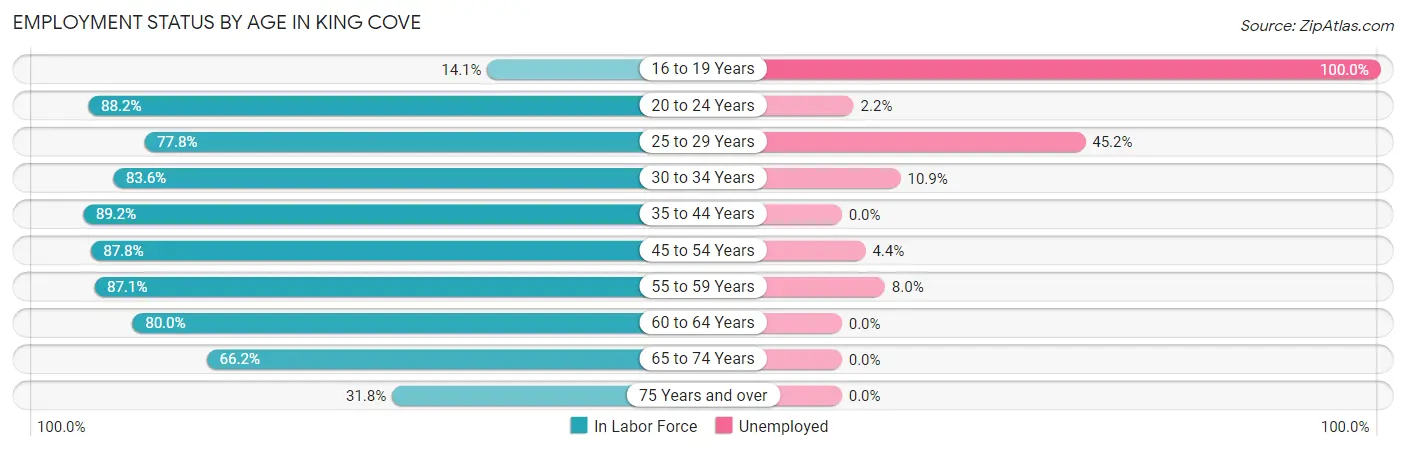 Employment Status by Age in King Cove