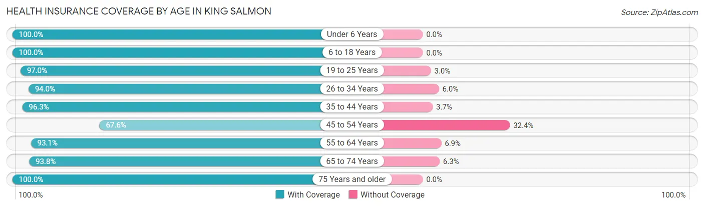 Health Insurance Coverage by Age in King Salmon