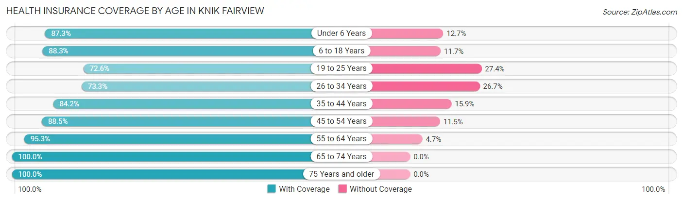 Health Insurance Coverage by Age in Knik Fairview