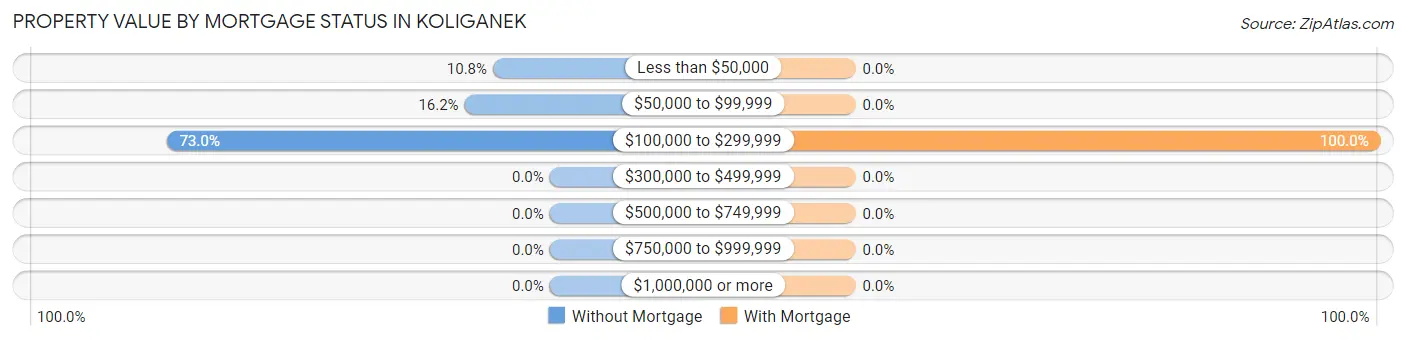 Property Value by Mortgage Status in Koliganek