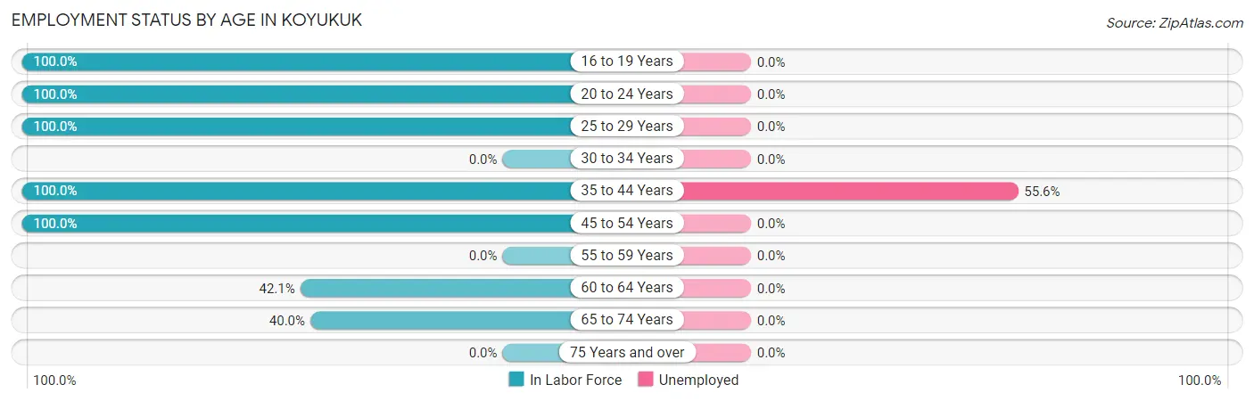 Employment Status by Age in Koyukuk