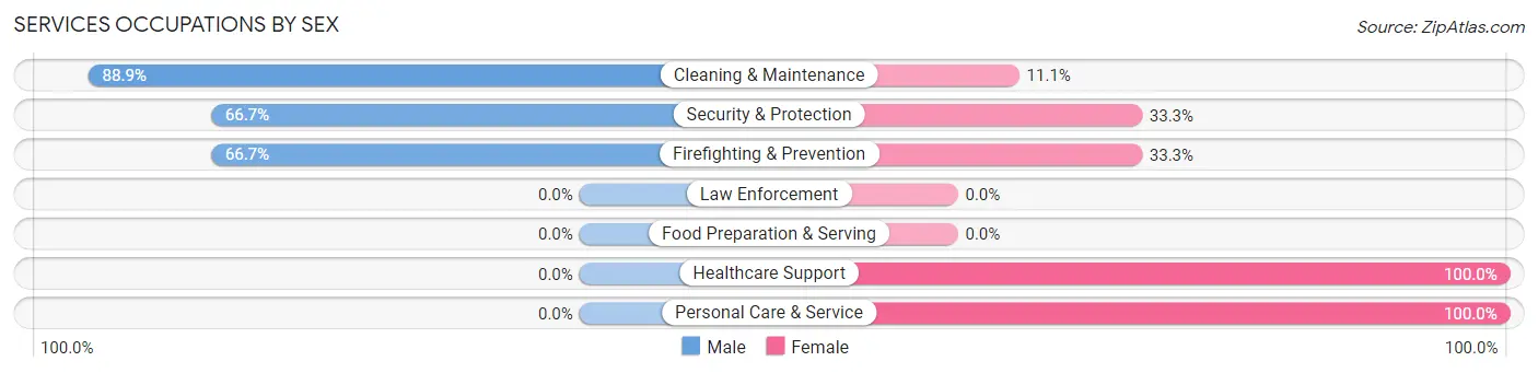 Services Occupations by Sex in Lower Kalskag