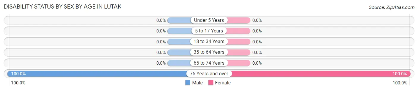 Disability Status by Sex by Age in Lutak