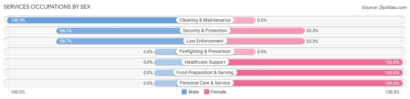 Services Occupations by Sex in Mountain Village