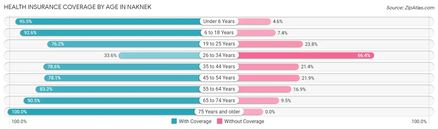 Health Insurance Coverage by Age in Naknek