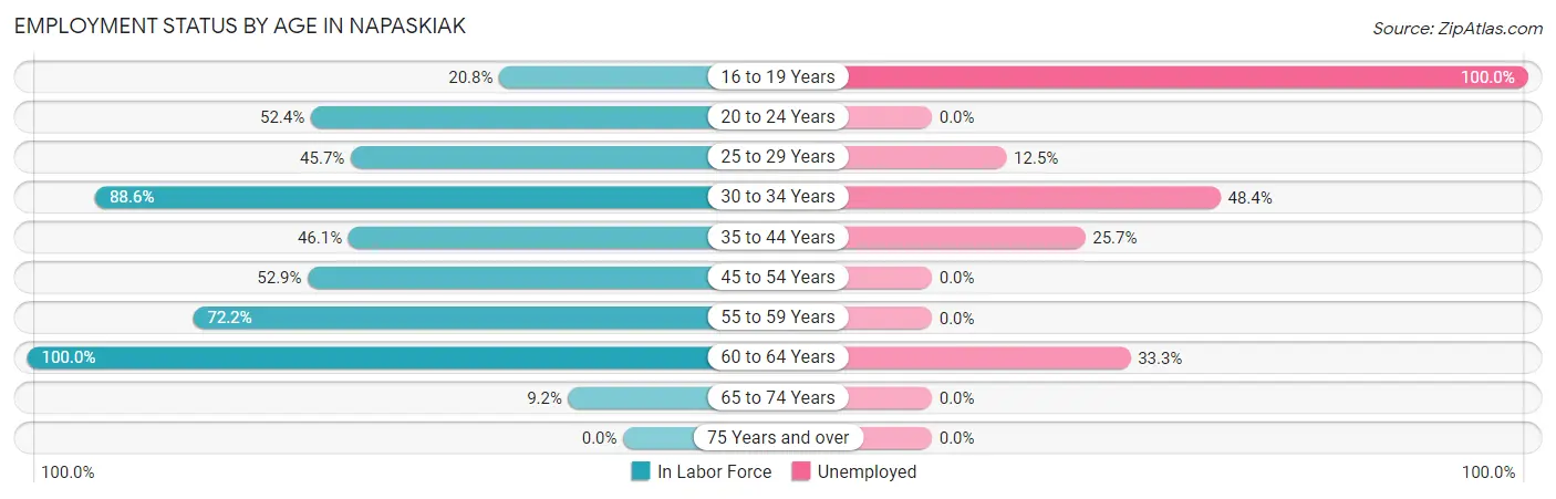 Employment Status by Age in Napaskiak