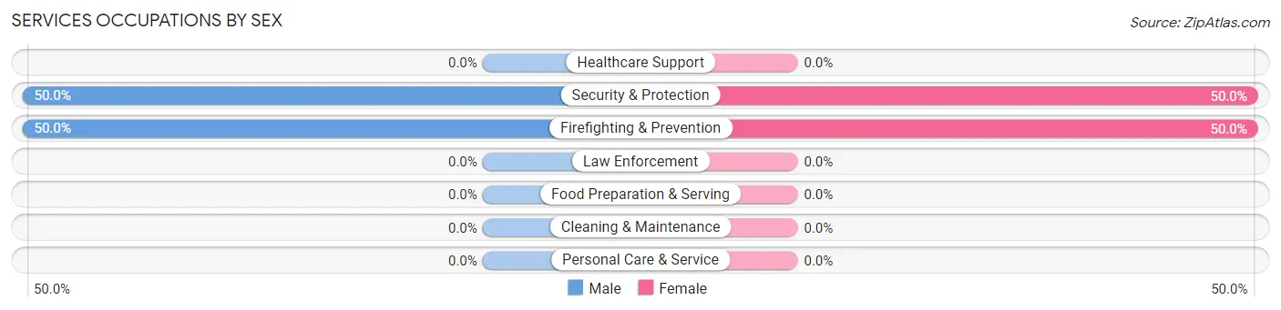 Services Occupations by Sex in Naukati Bay