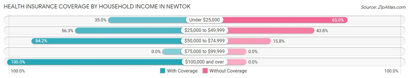 Health Insurance Coverage by Household Income in Newtok