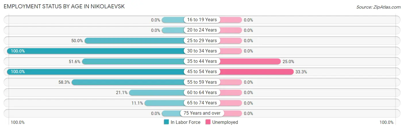 Employment Status by Age in Nikolaevsk