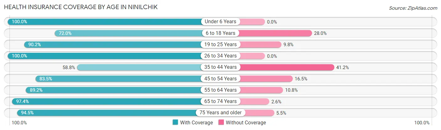 Health Insurance Coverage by Age in Ninilchik