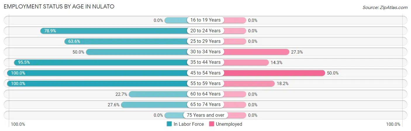 Employment Status by Age in Nulato