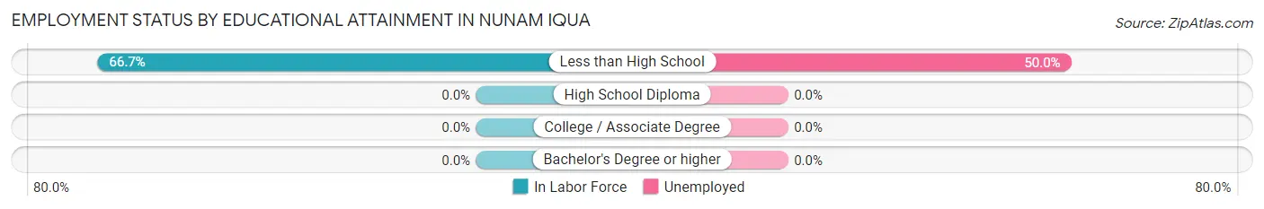 Employment Status by Educational Attainment in Nunam Iqua