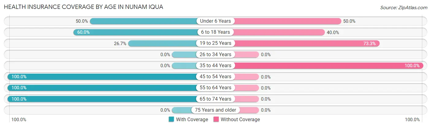 Health Insurance Coverage by Age in Nunam Iqua
