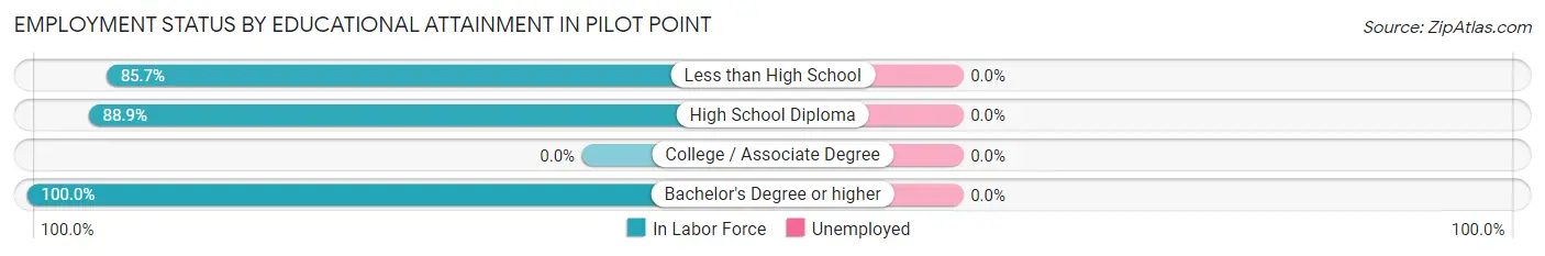 Employment Status by Educational Attainment in Pilot Point