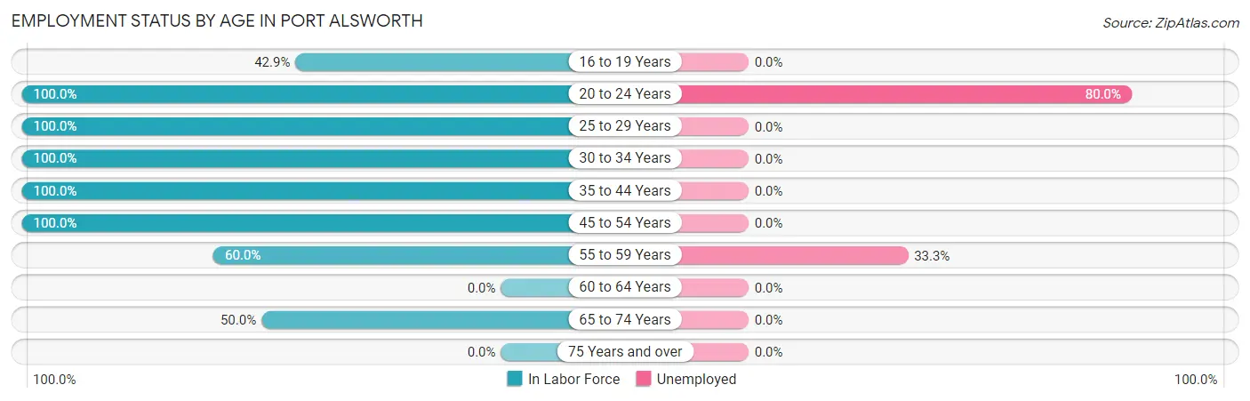Employment Status by Age in Port Alsworth