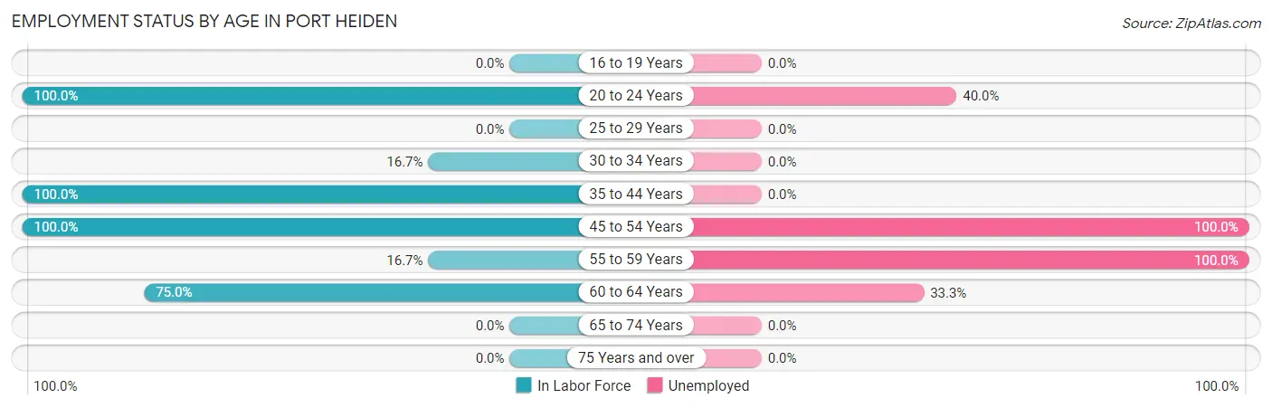 Employment Status by Age in Port Heiden