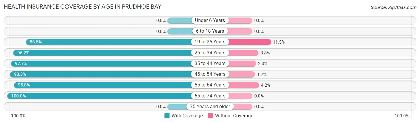 Health Insurance Coverage by Age in Prudhoe Bay