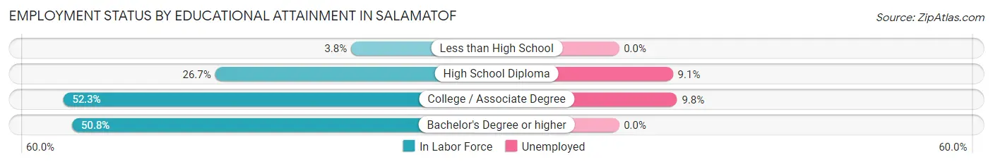 Employment Status by Educational Attainment in Salamatof
