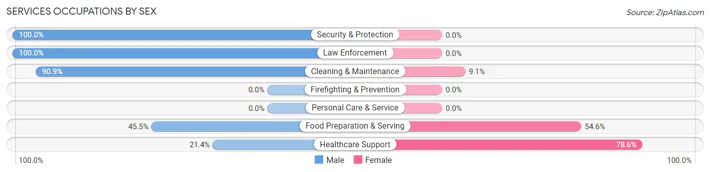 Services Occupations by Sex in Salamatof
