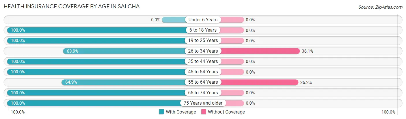 Health Insurance Coverage by Age in Salcha