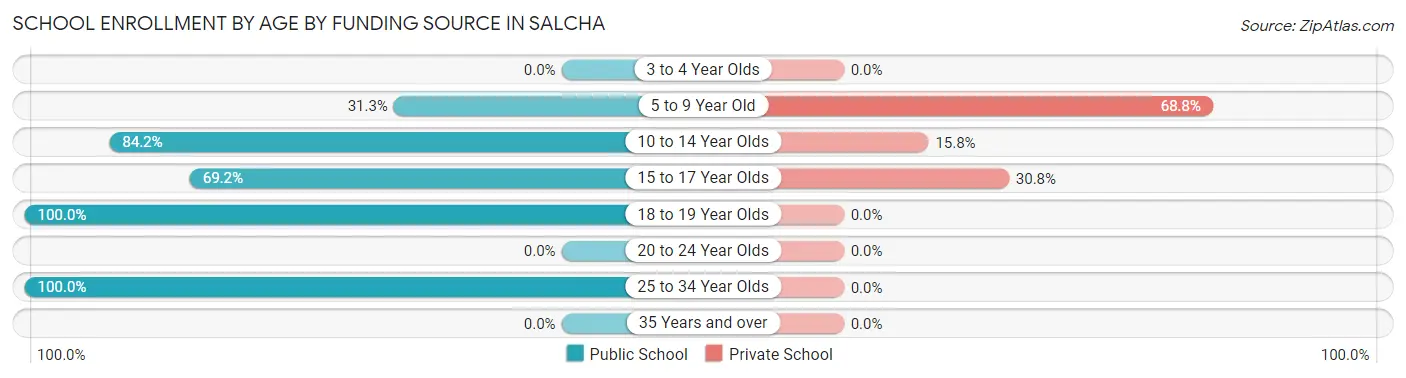 School Enrollment by Age by Funding Source in Salcha