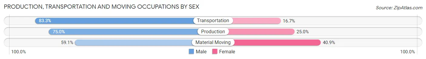 Production, Transportation and Moving Occupations by Sex in Saxman