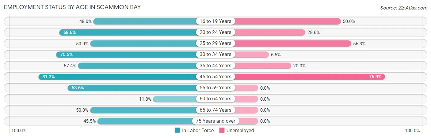 Employment Status by Age in Scammon Bay