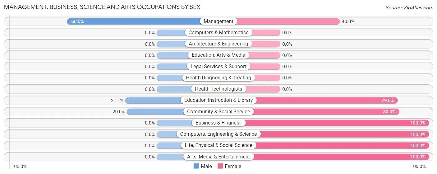 Management, Business, Science and Arts Occupations by Sex in Shishmaref