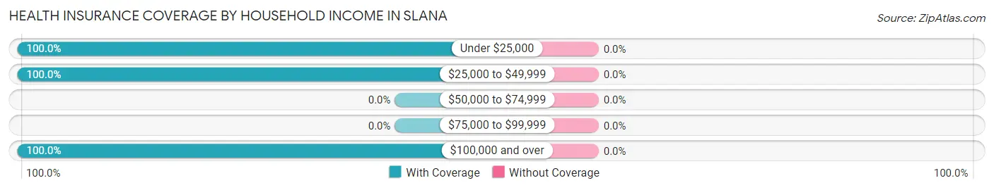 Health Insurance Coverage by Household Income in Slana