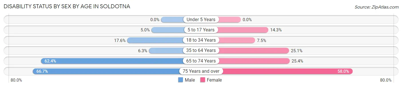 Disability Status by Sex by Age in Soldotna