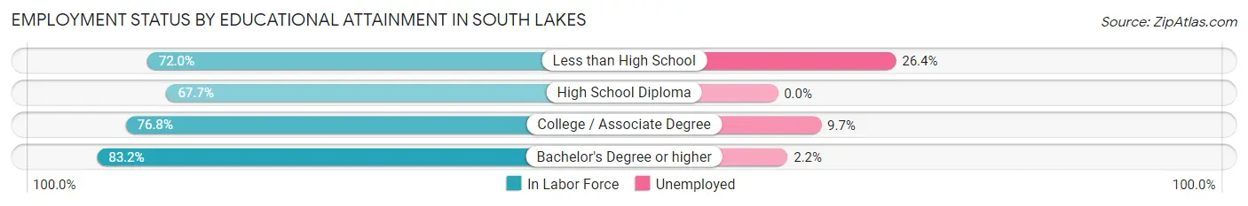 Employment Status by Educational Attainment in South Lakes