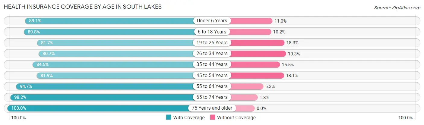 Health Insurance Coverage by Age in South Lakes