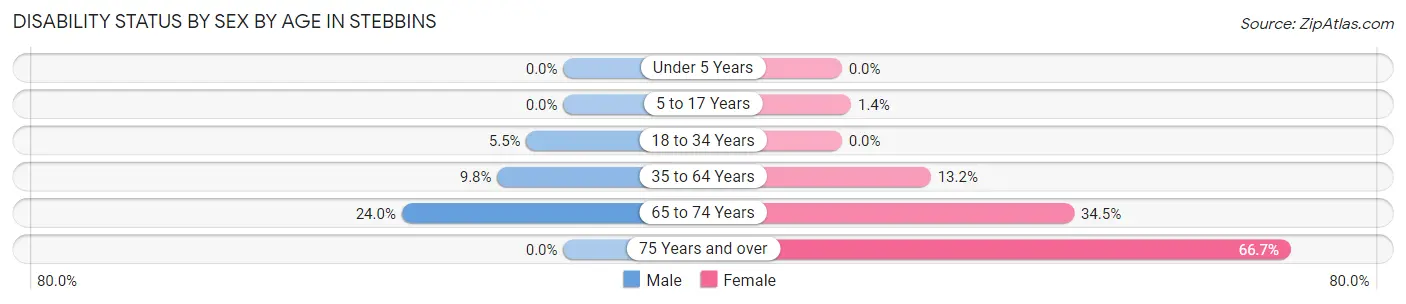 Disability Status by Sex by Age in Stebbins