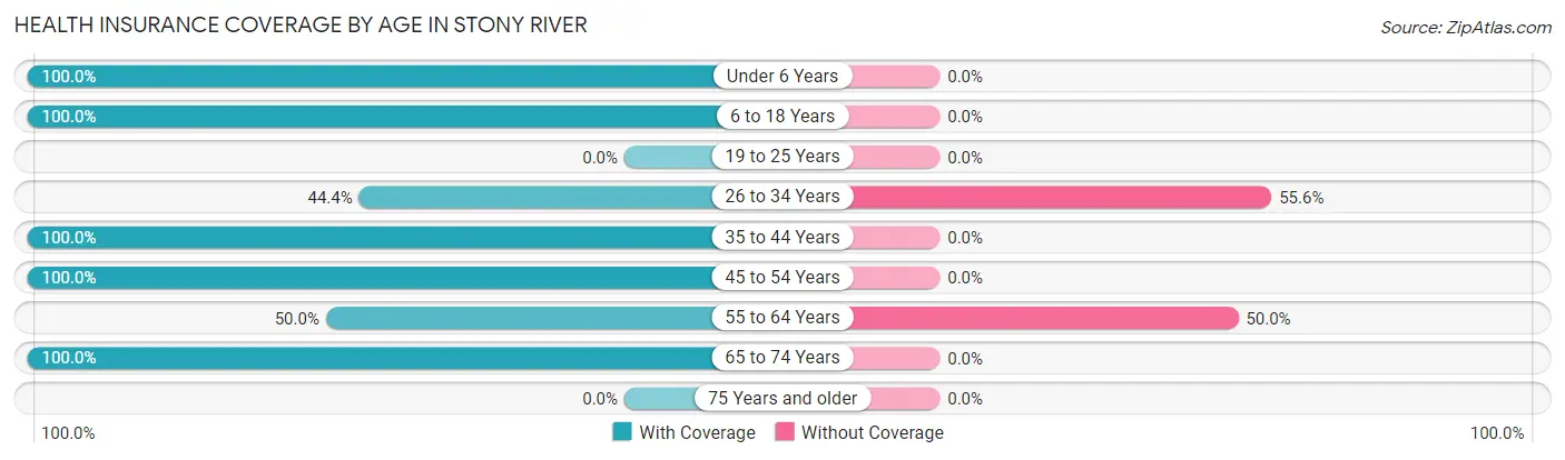 Health Insurance Coverage by Age in Stony River