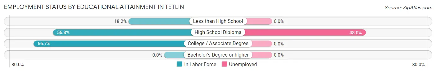 Employment Status by Educational Attainment in Tetlin