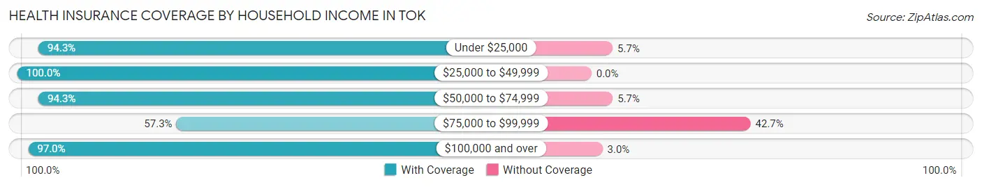 Health Insurance Coverage by Household Income in Tok