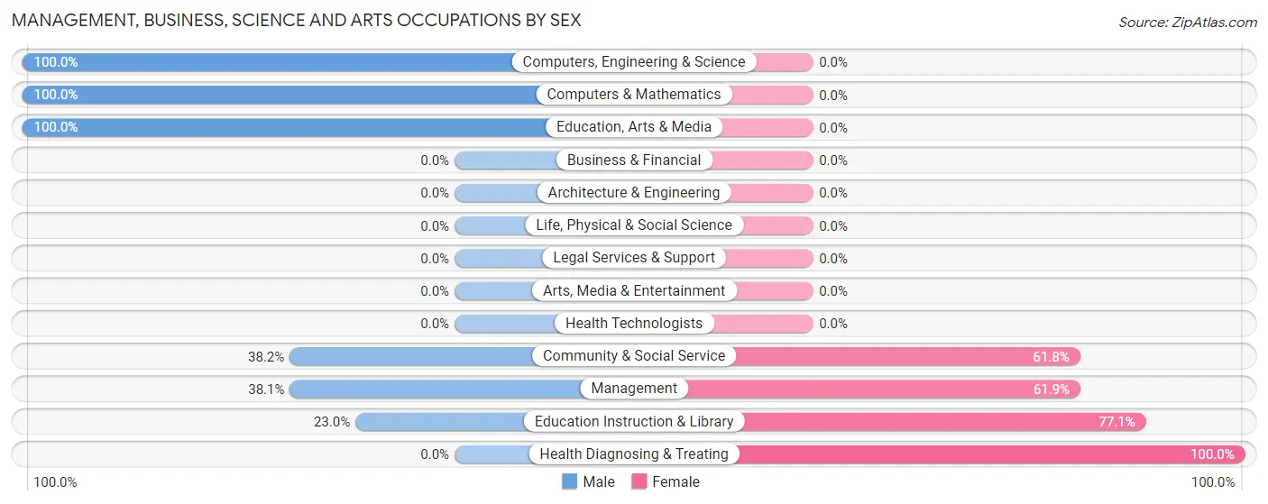 Management, Business, Science and Arts Occupations by Sex in Tok