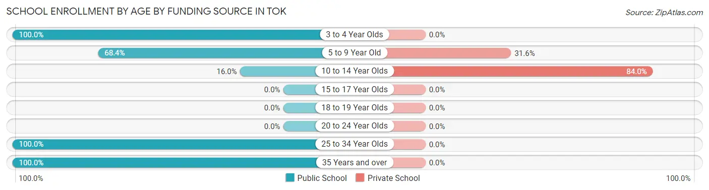 School Enrollment by Age by Funding Source in Tok