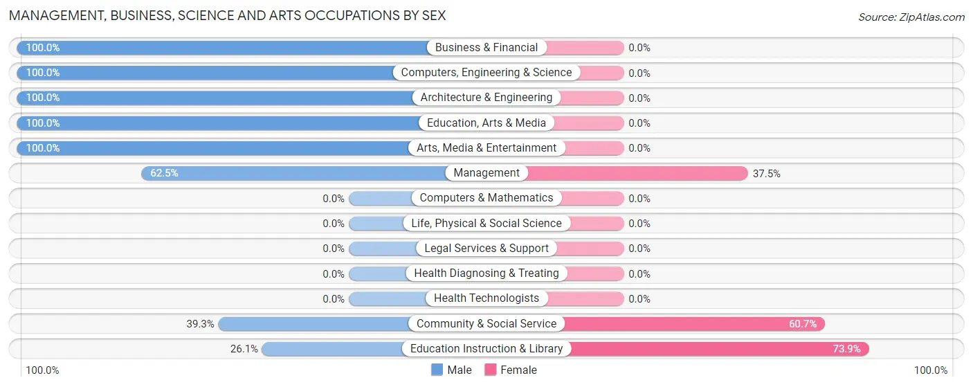 Management, Business, Science and Arts Occupations by Sex in Tununak